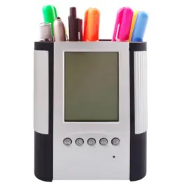 Clock Stationery Holder Pen Display